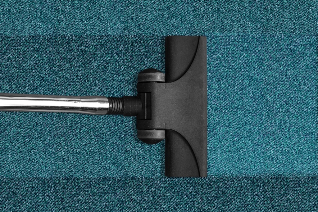 Vacuum cleaner leaving fresh lines on carpet during a weekly house cleaning